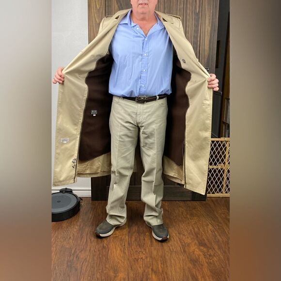 Men's Christian Dior Tan Trench Coat Size 40L - Picture 5 of 15